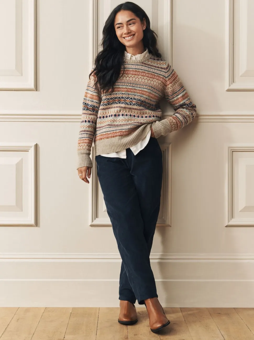 Pull Laura Ashley Fairisle en maille à Col rond
