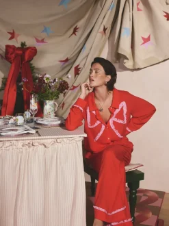 Pyjama Cath Kidston en viscose tissé à nœud festif