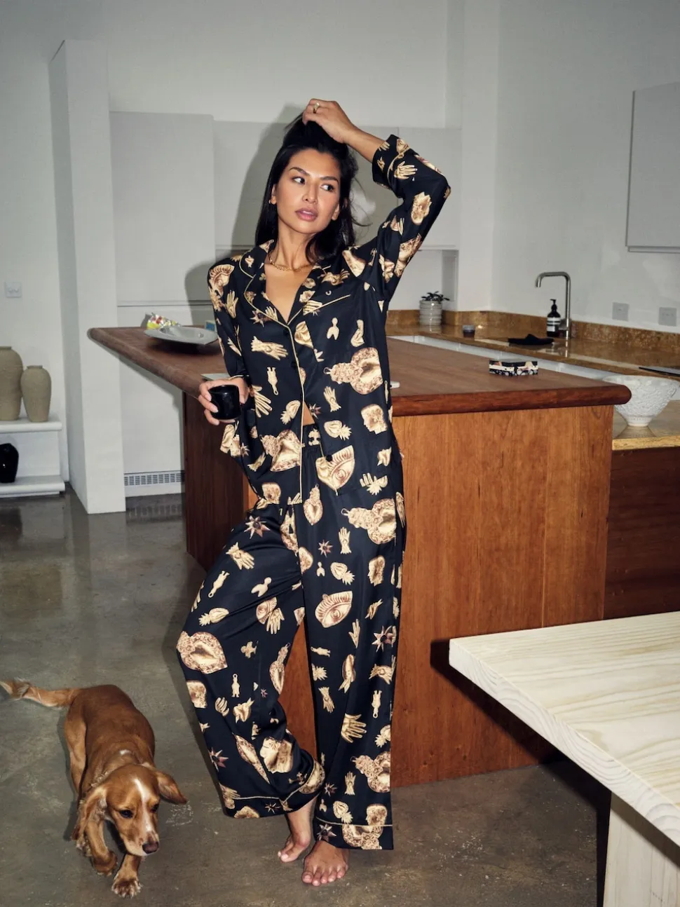Pyjama Never Fully Dressed Charm en satin boutonné