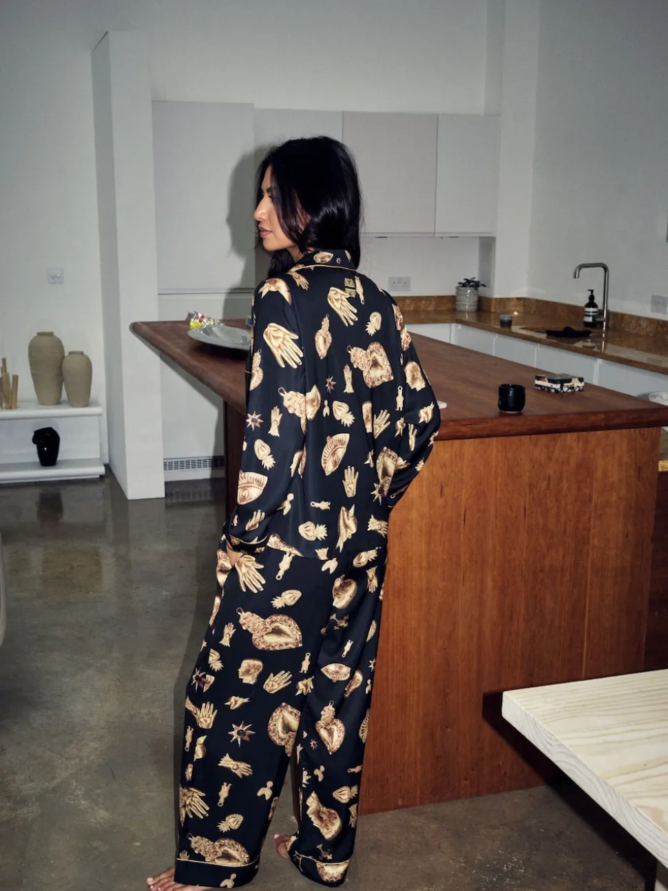 Pyjama Never Fully Dressed Charm en satin boutonné