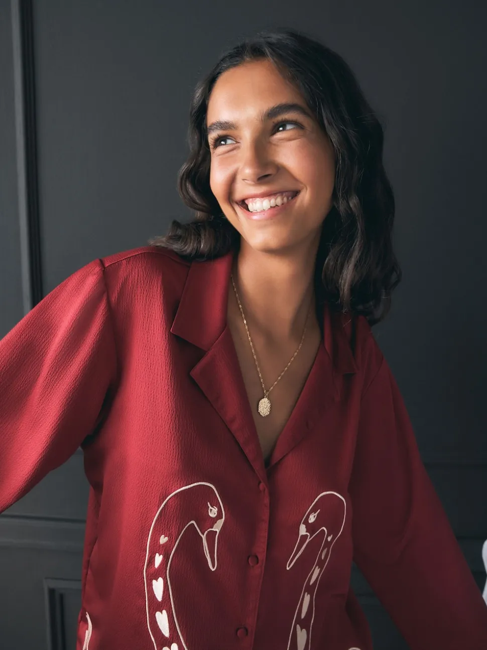 Pyjama Rockett St George en satin texturé boutonné