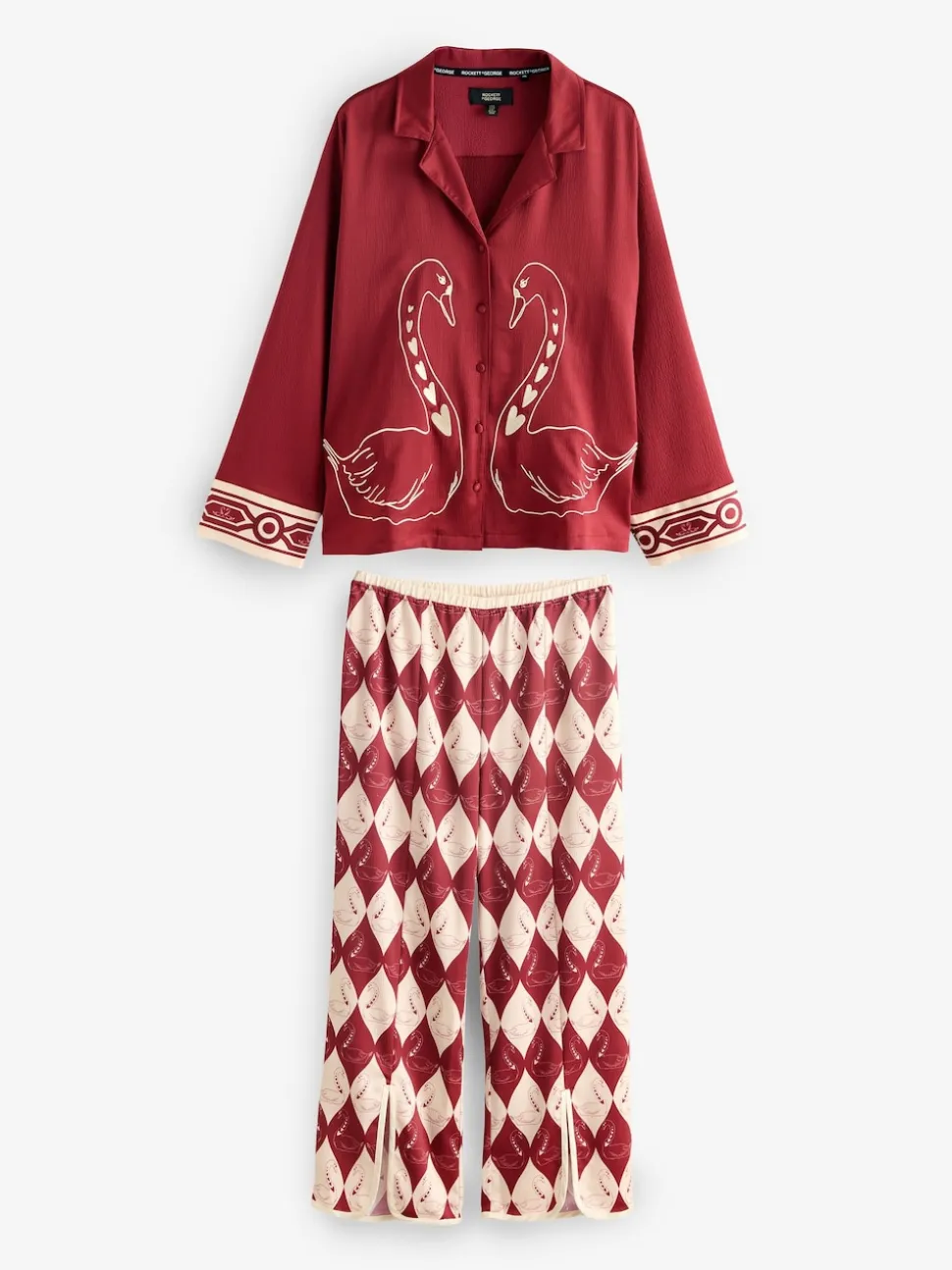 Pyjama Rockett St George en satin texturé boutonné