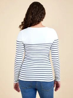 rayé bleu marine et écru - Haut de grossesse et d’allaitement JoJo Maman Bébé rayé à manches longues