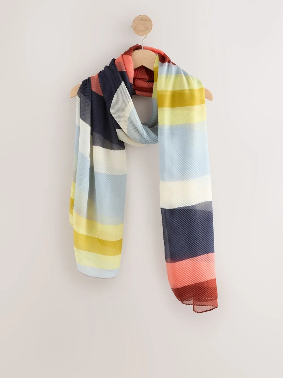 Rayure orange vif - Foulard plissé léger