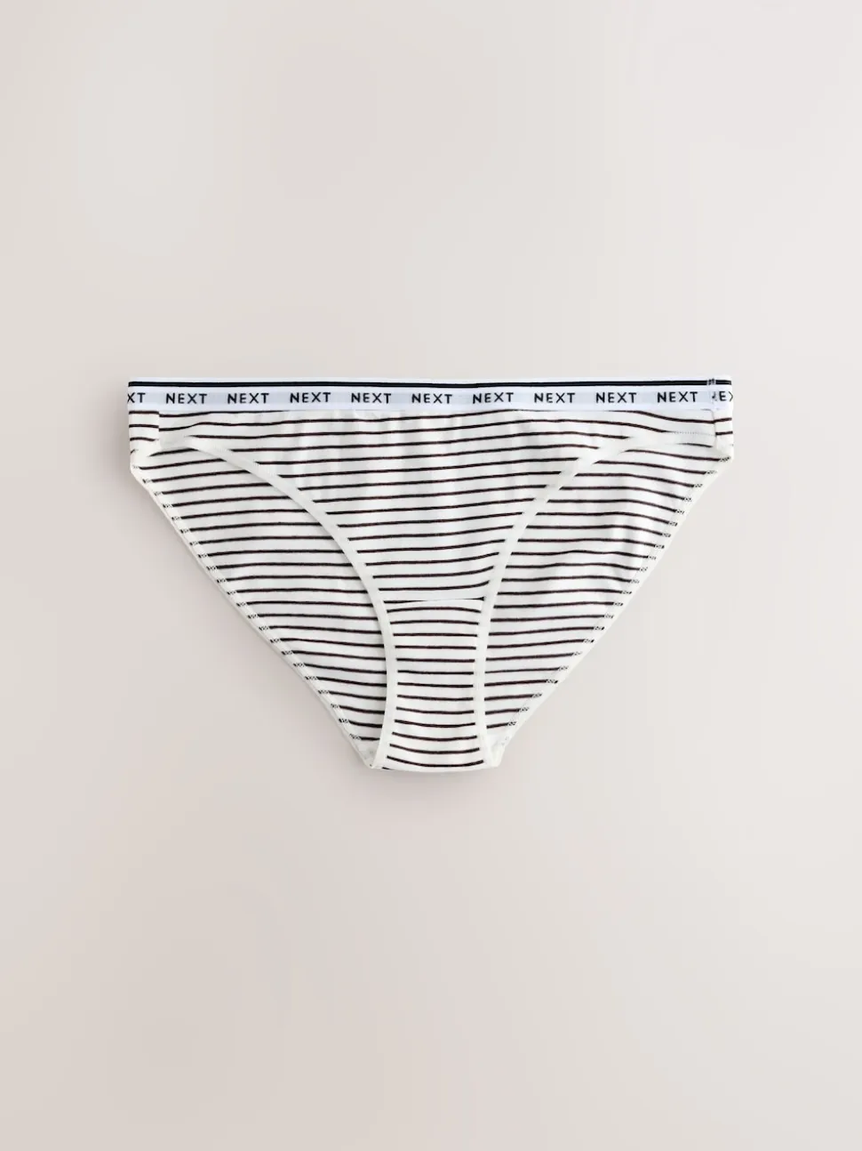 Rayures bleu marine/chocolat - Lot de 7 culottes à logo en coton