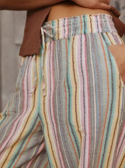 Rayures multicolores - Pantalon large à enfiler