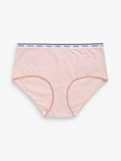 Rayures roses et bleues - Lot de 4 culottes à logo en coton