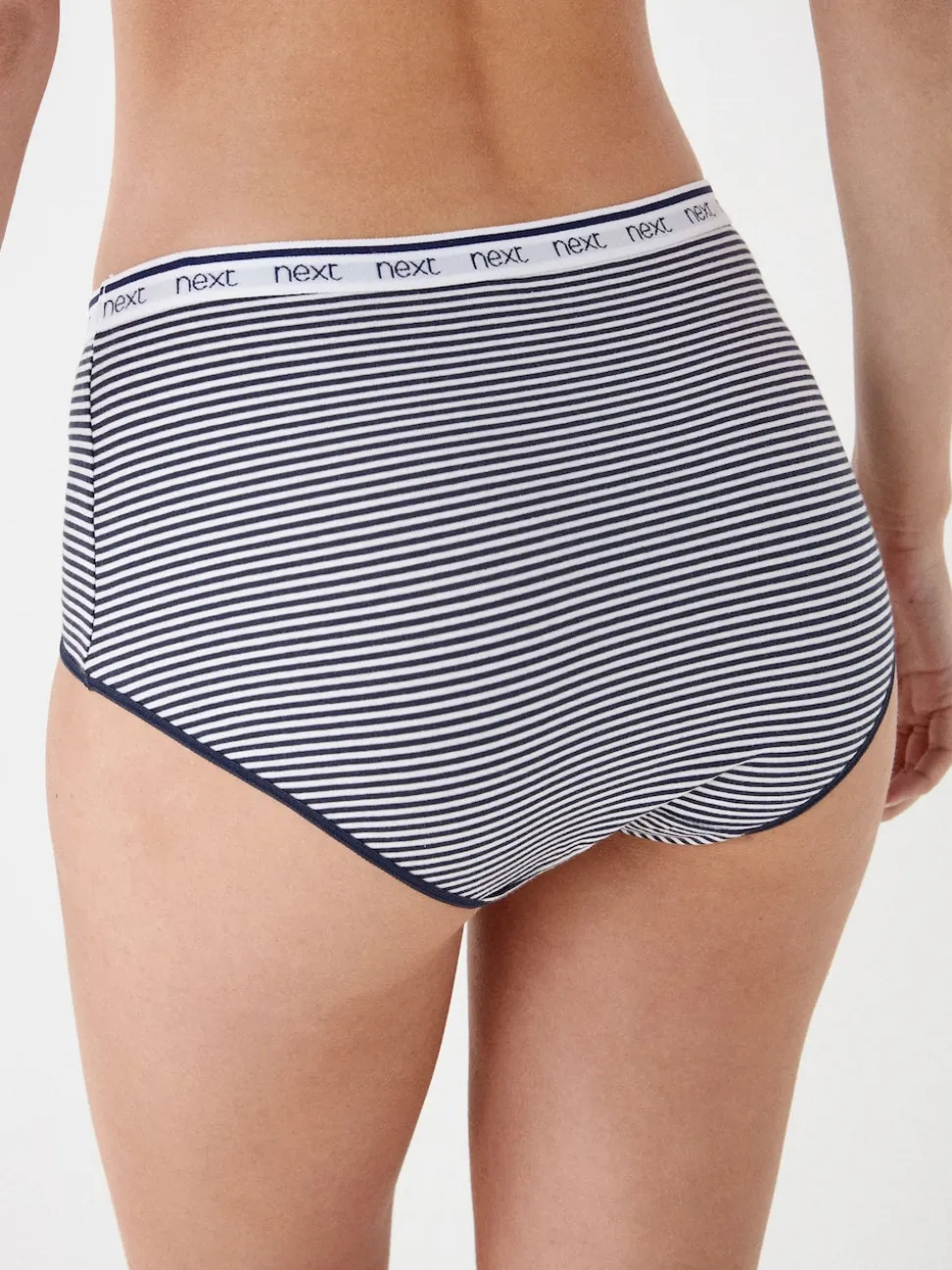 Rayures roses et bleues - Lot de 4 culottes à logo en coton