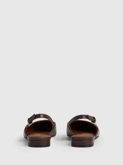 Reiss Aubrey Leather Slingback Ballerina Pumps