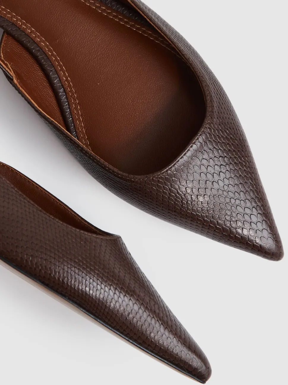 Reiss Aubrey Leather Slingback Ballerina Pumps
