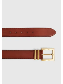 Reiss Brompton Leather Square Buckle Ceintures