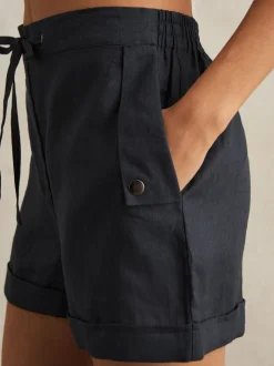 Reiss Cara 100% Lin Short de plage