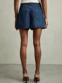 Reiss Denim Short plissé Raymond