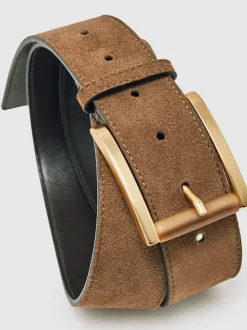 Reiss Rosie Suede Square Roller Buckle Ceintures