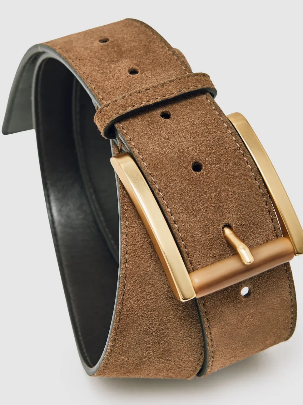 Reiss Rosie Suede Square Roller Buckle Ceintures
