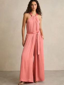 Reiss Rosin Satin Ample Draped Combinaison