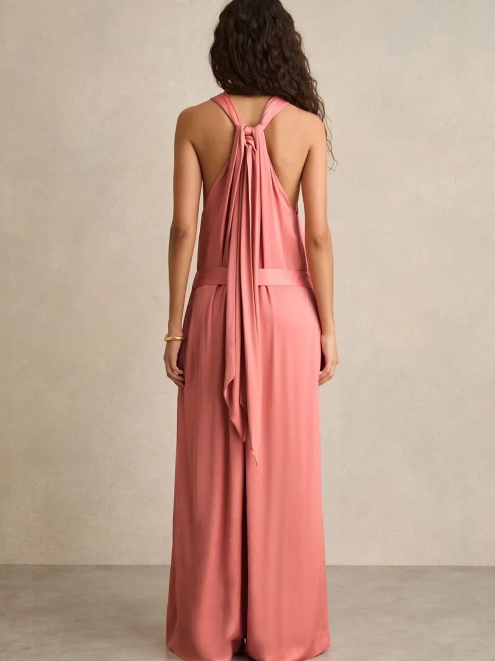 Reiss Rosin Satin Ample Draped Combinaison