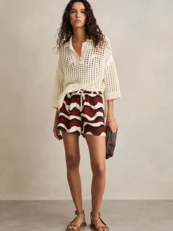 Reiss Short à cordon de serrage Wave-Imprimé