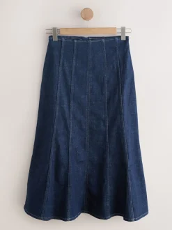 Rinçant denim - Jupe mi-longue cousue complète Hourglass