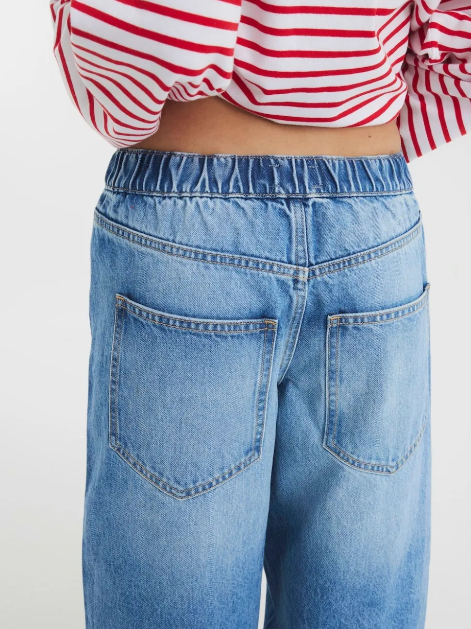 River Island 100% Coton Petites tailles Elastique Barrel Jeans