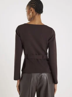 River Island Blazer à Manches longues à col carré Ceinturé