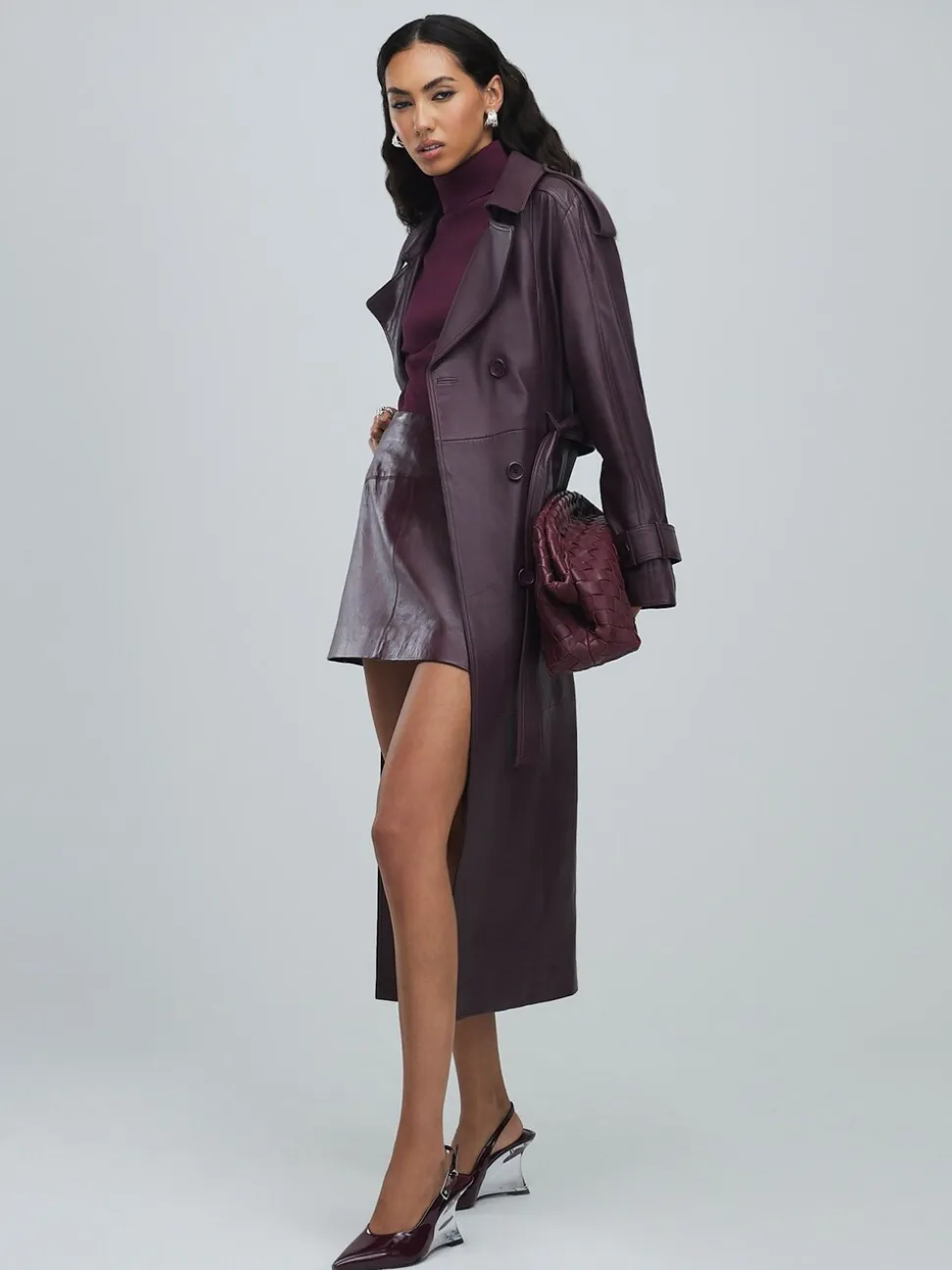 River Island Manteaux oversize en Cuir
