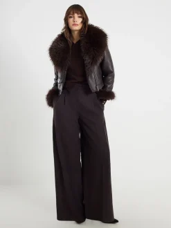 River Island Vestes de motard Raccourci à col en fausse fourrure