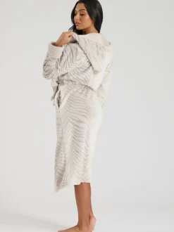 Robe de chambre mi-longue à capuche Loungeable Ombre Tiger