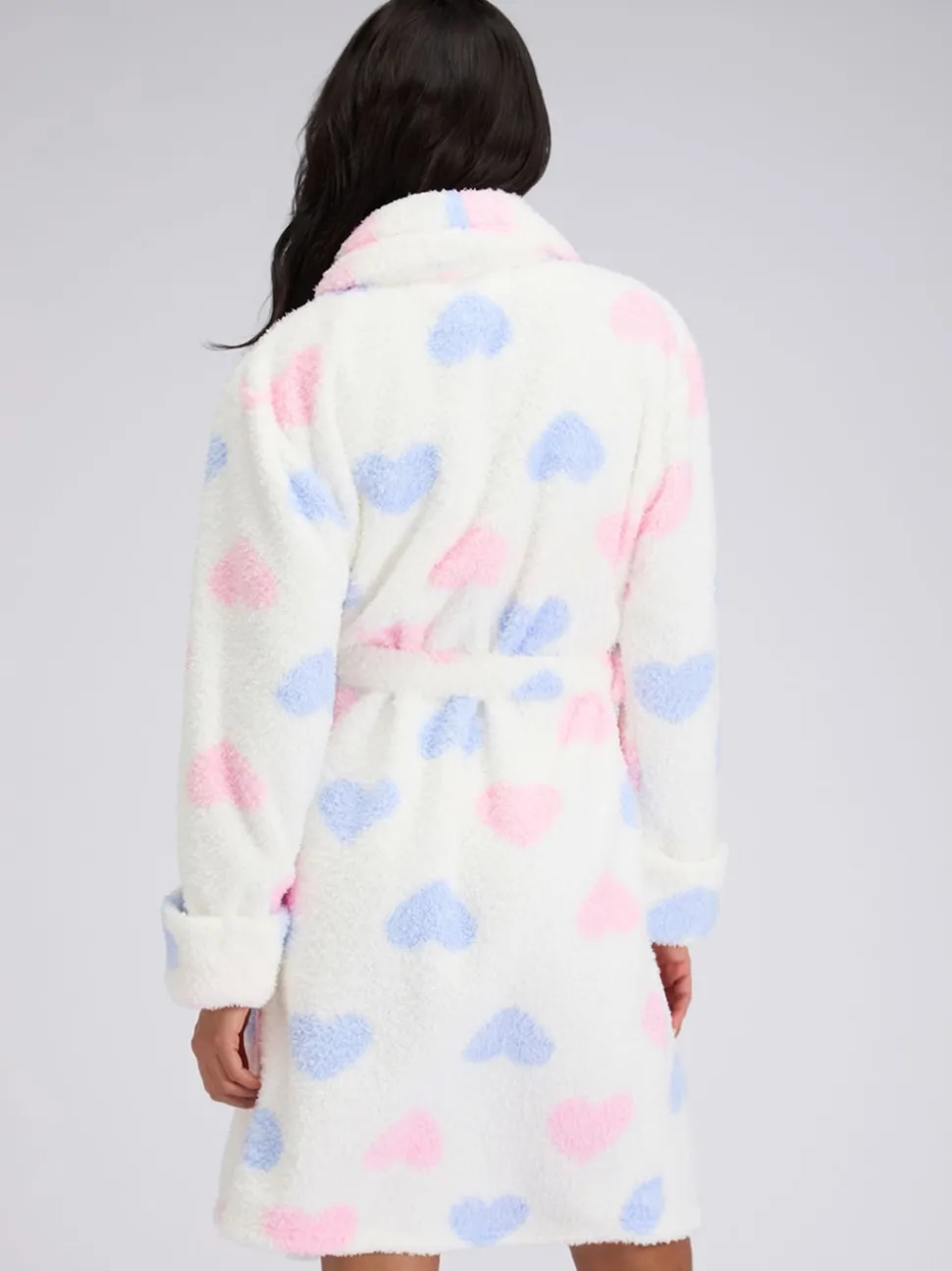 Robe de chambre mi-longue Boux Avenue duveteuse à cœur bouclé