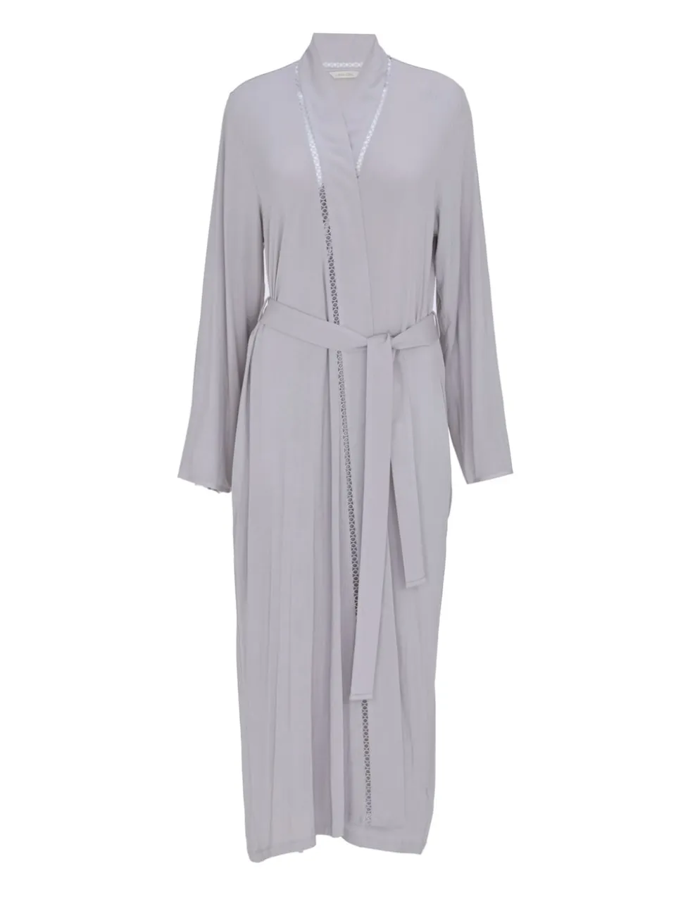 Robe de chambre Nora Rose en jersey à manches longues avec empiècement en dentelle