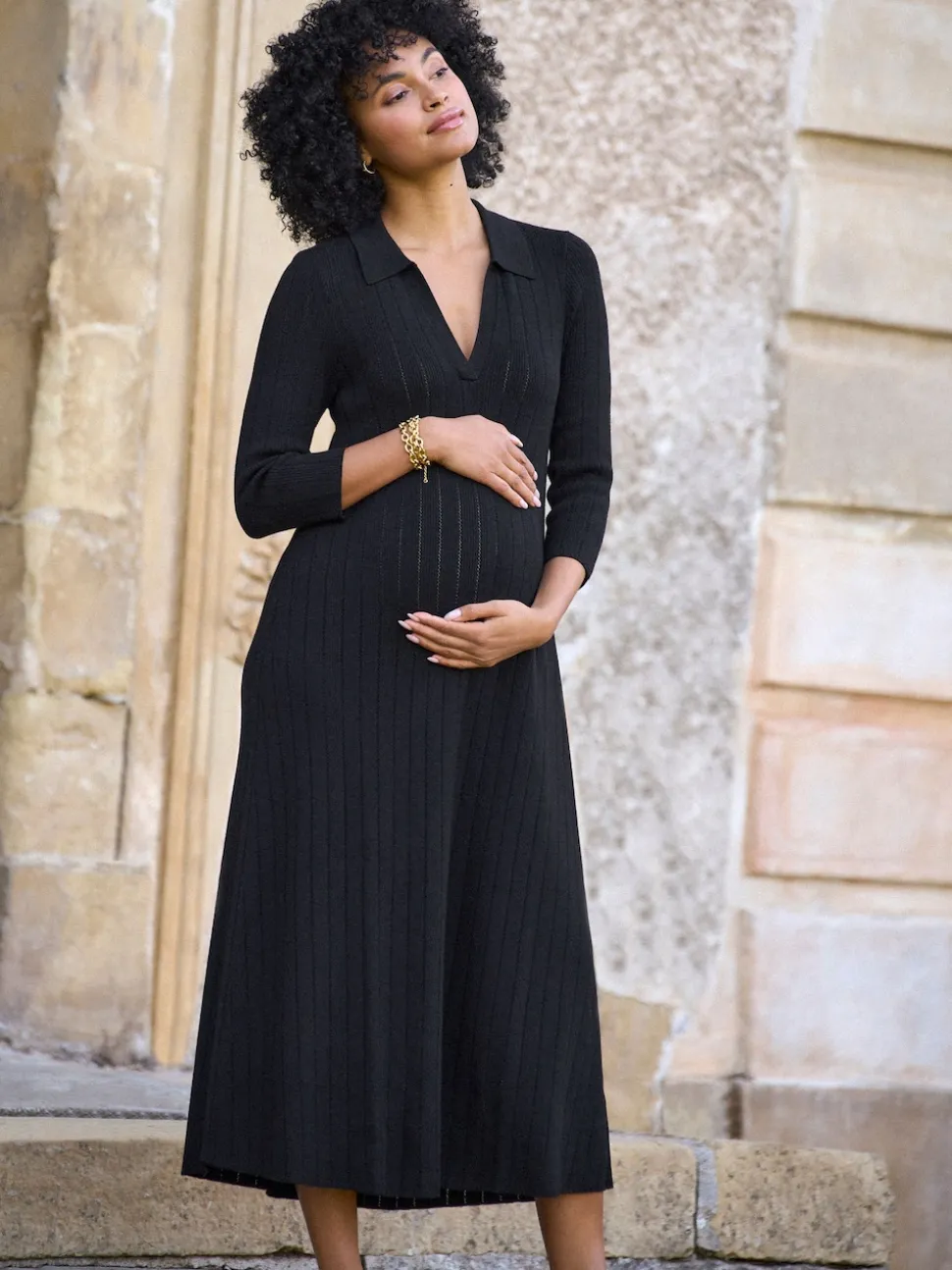 Robe de grossesse Seraphine en maille pointelle