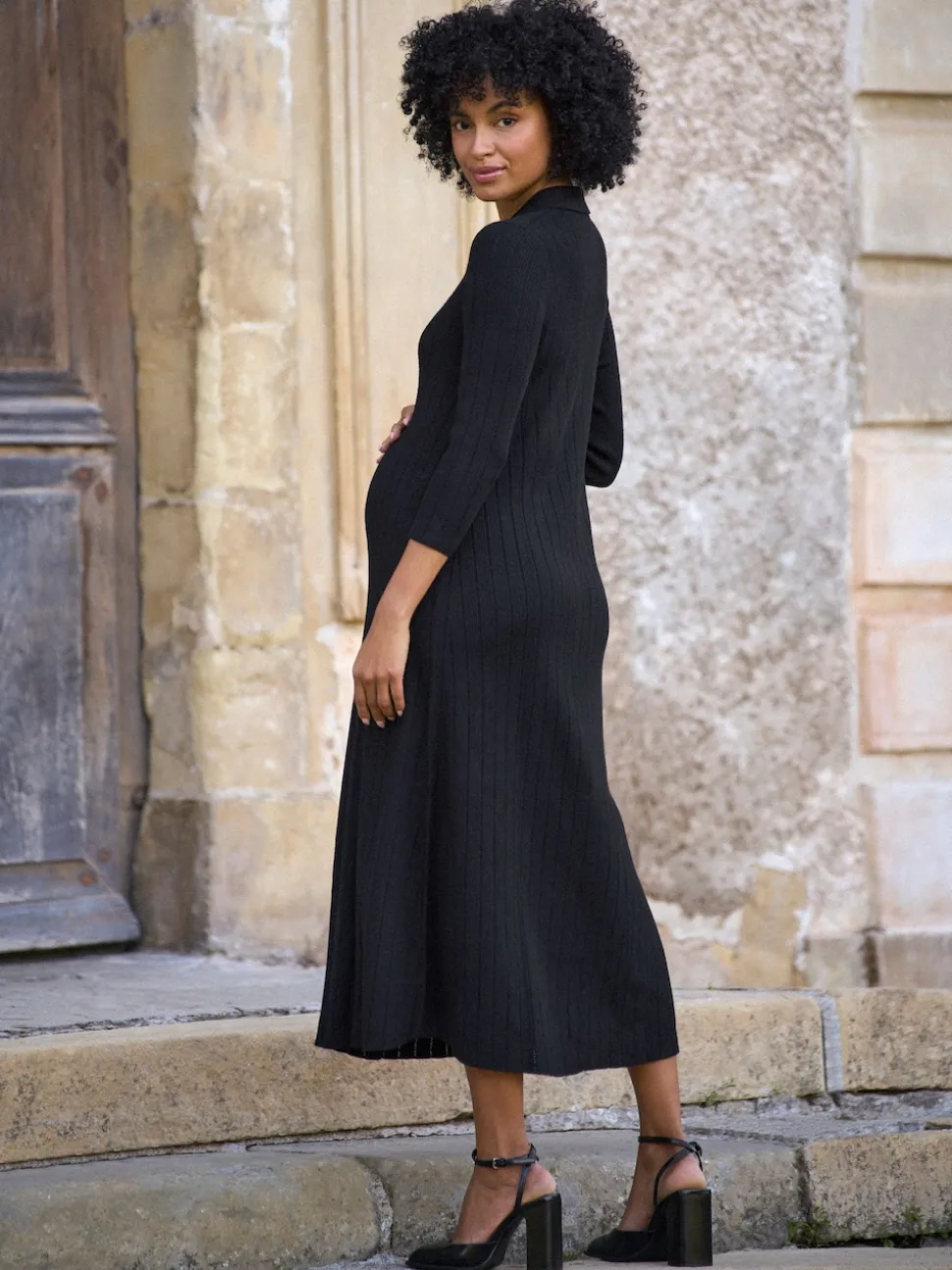Robe de grossesse Seraphine en maille pointelle
