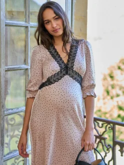 Robe de grossesse Seraphine avec bordure en dentelle