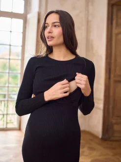 Robe de grossesse Seraphine en maille à Col rond