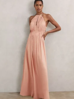 Robe longue à dos nu Reiss Vinnie avec anneau