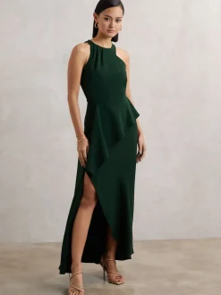 Robe longue à volants et détail slash Reiss Gabriella