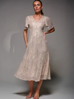 Robe Midaxi Jolie Moi à manches ange à Sequins