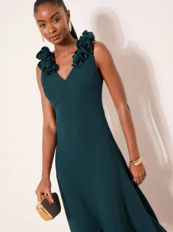 Robe patineuse Lipsy à col en V bordée de fleurs