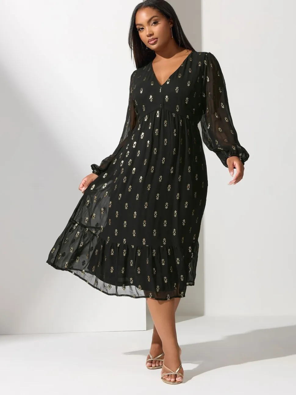 Robe smockée Yours Curve London Sequin Bohème