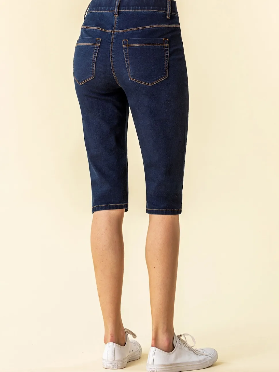 Roman Denim Short extensible à genoux pour pousseur de pédale
