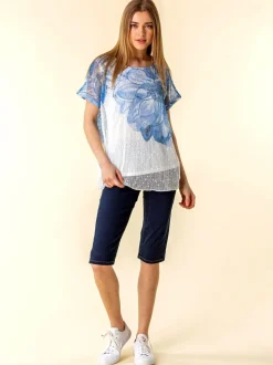 Roman Denim Short extensible à genoux pour pousseur de pédale