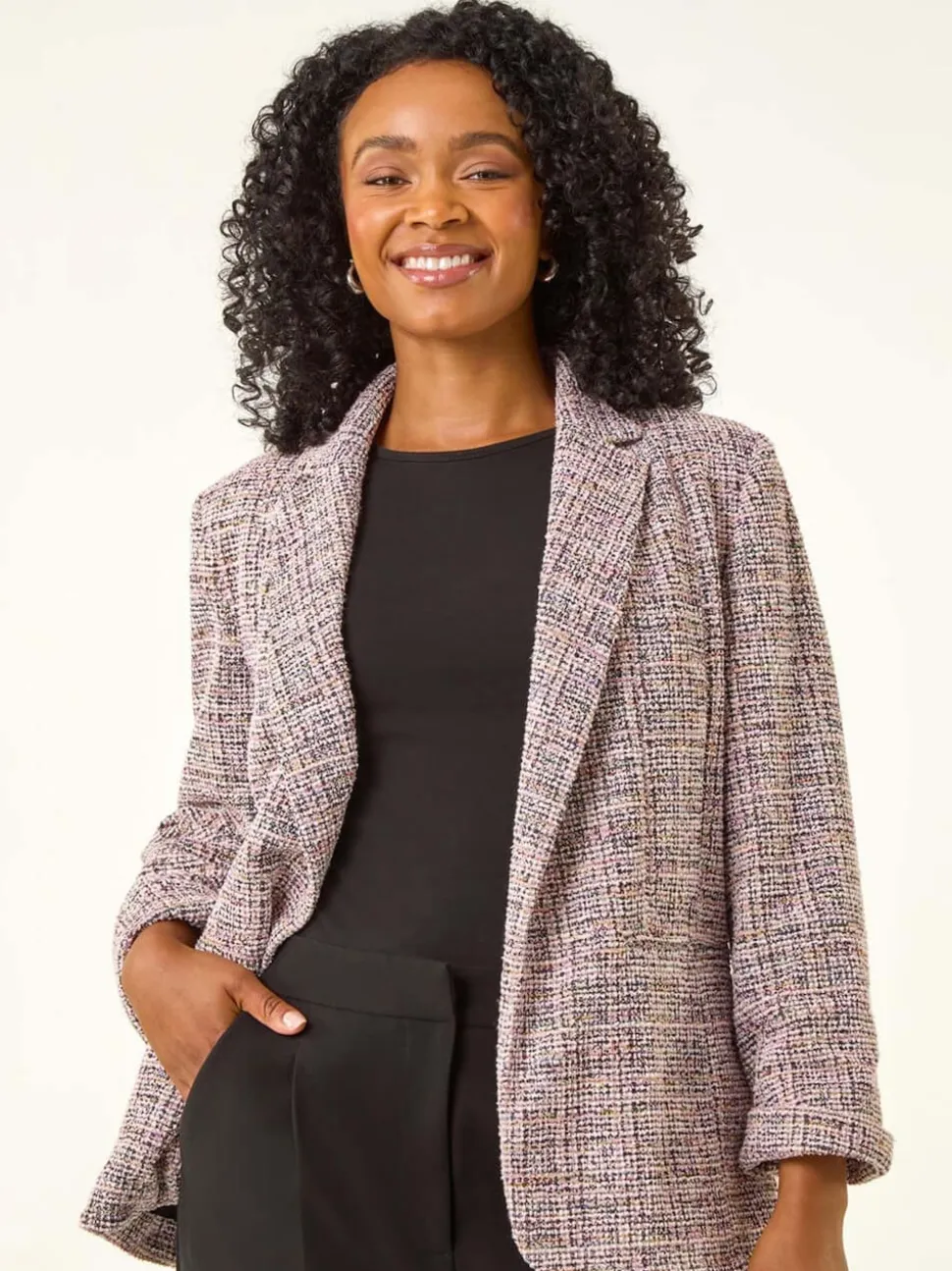 Rose - Blazer Roman Petites tailles Extensible Boucle