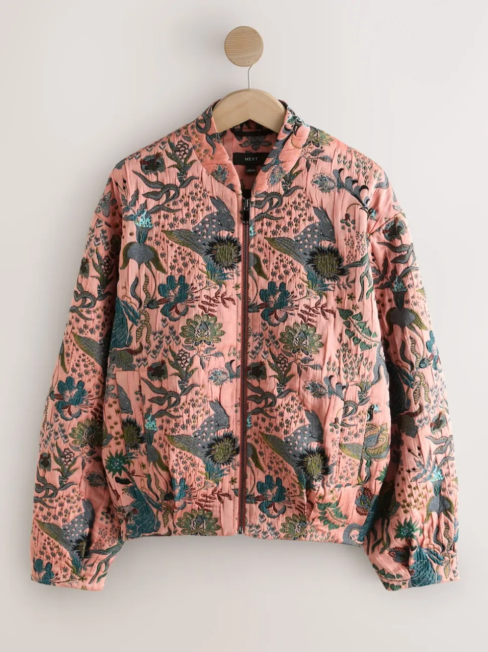 Rose - Blouson bomber en jacquard fleuri