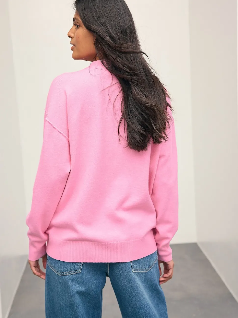 Rose - Cardigan ultra-doux à col en V avec poches