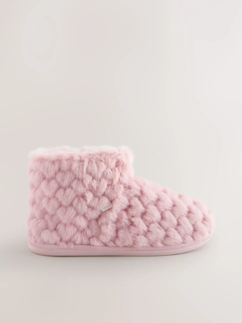 Rose - Chaussons chaussons cœur en fausse fourrure