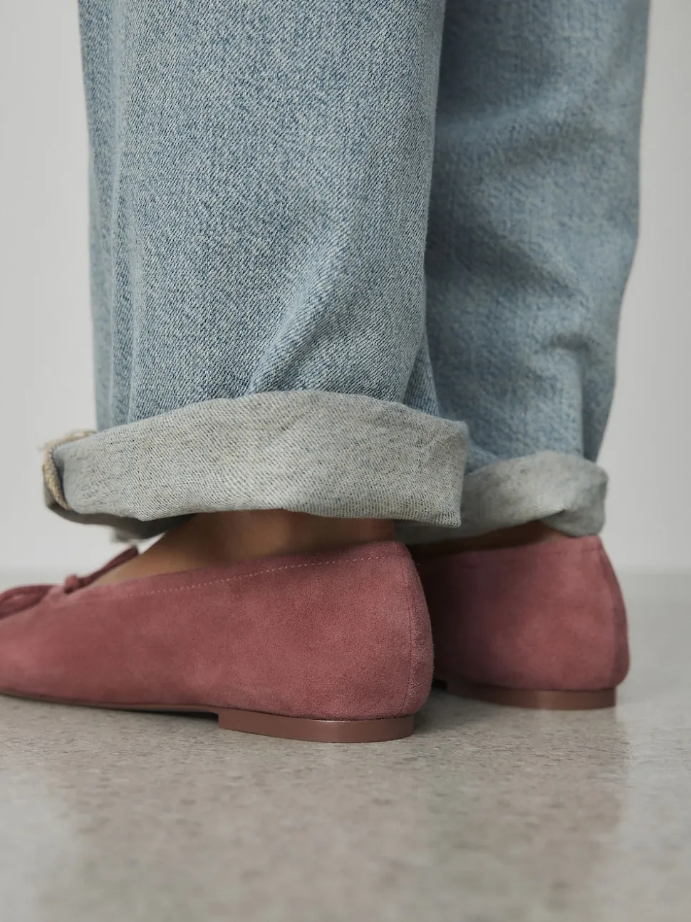 Rose - Chaussures plates Forever Comfort® en daim à taille haute