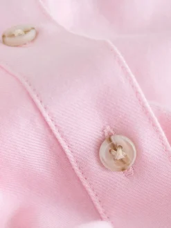Rose - 100Chemises décontractées en coton à boutons Manches longues Chemises décontractées