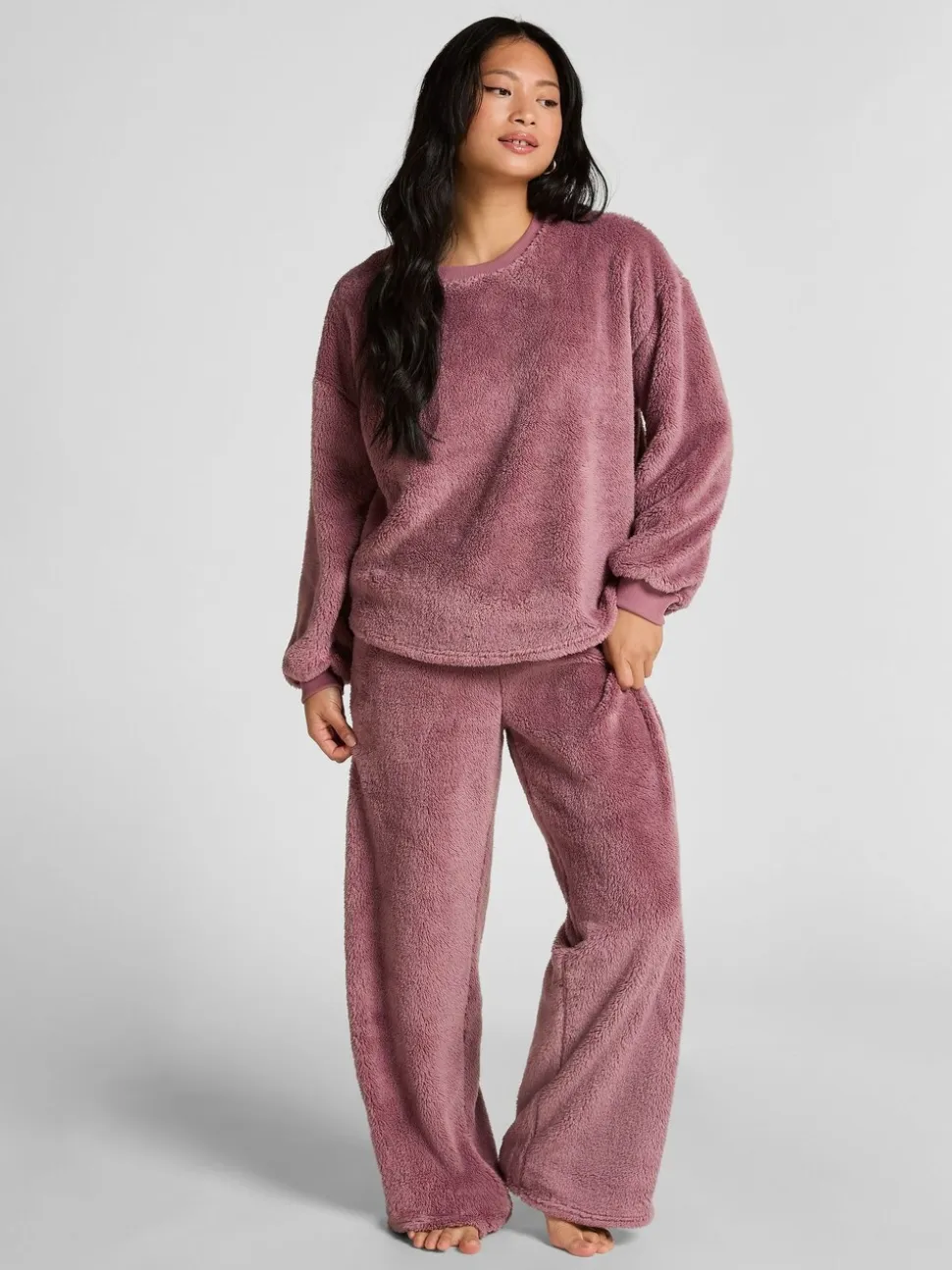 Rose - Hunkemoller Ensemble de pyjama deux pièces en polaire douillette