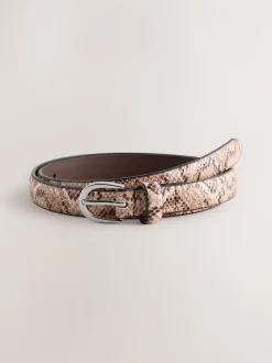 rose à imprimé serpent - Ceinture fine en simili cuir