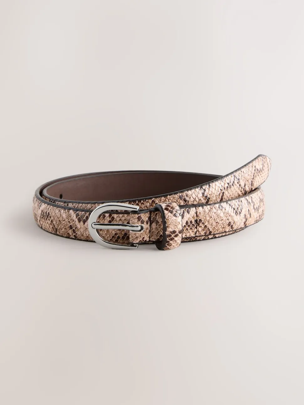 rose à imprimé serpent - Ceinture fine en simili cuir